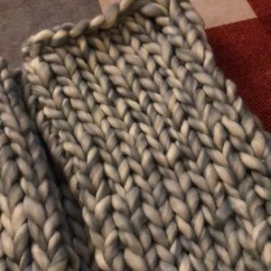Hand made chunky warm gray throw.